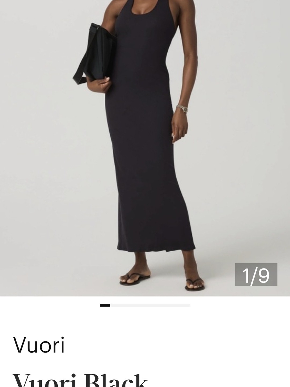 Vuori Black Maxi Skirt - Sleek Tank-Style Silhouette